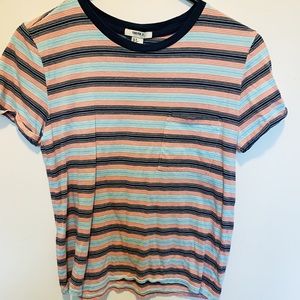 blue & orange striped t shirt!